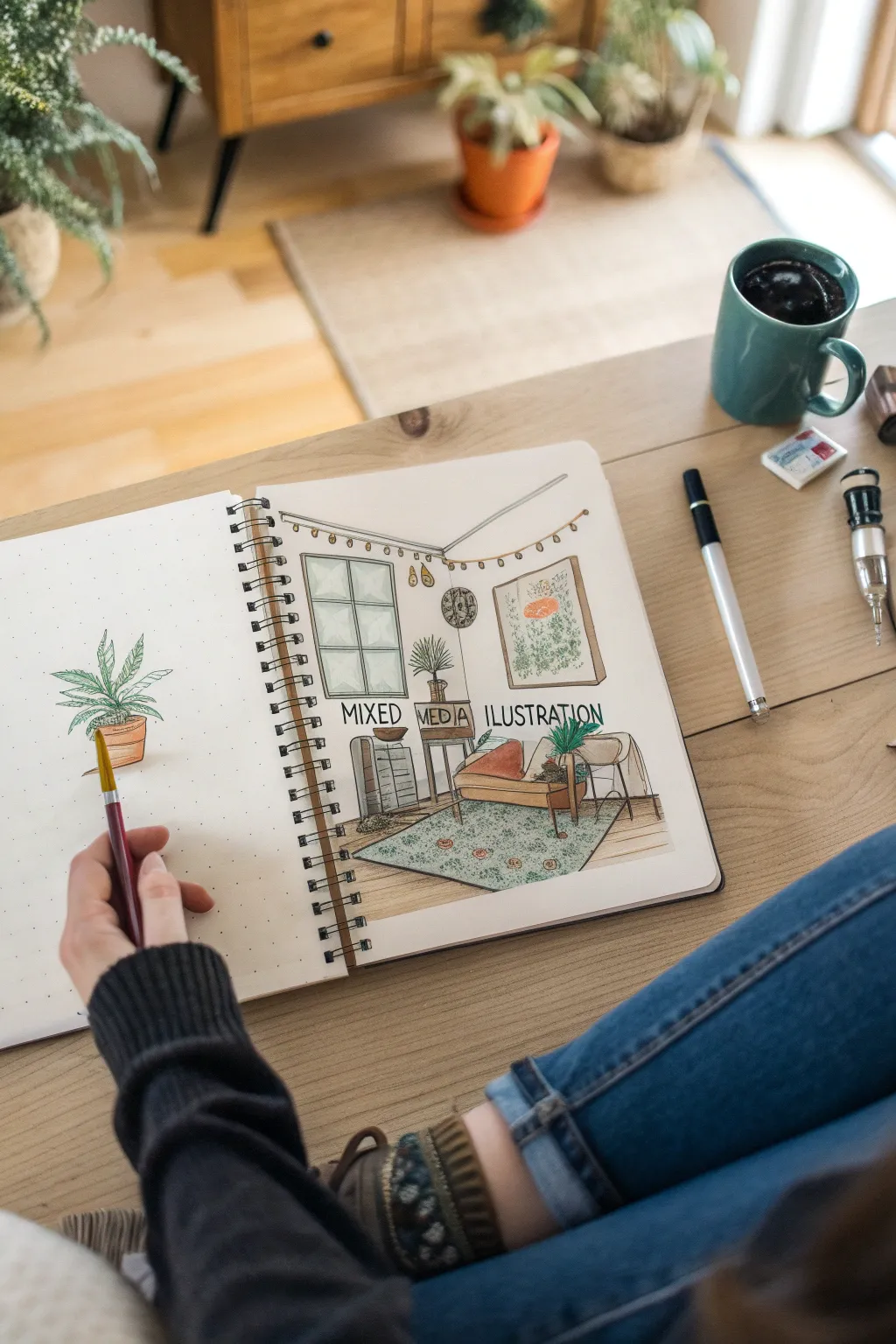 Background meets characters in one collab piece, showing a clean trade between setting and figures.