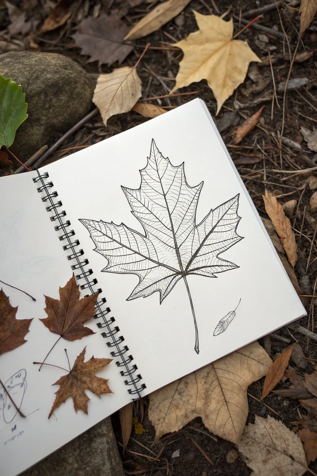 Beginner-friendly leaf studies: simple outlines and easy vein patterns for calm minimalist sketches