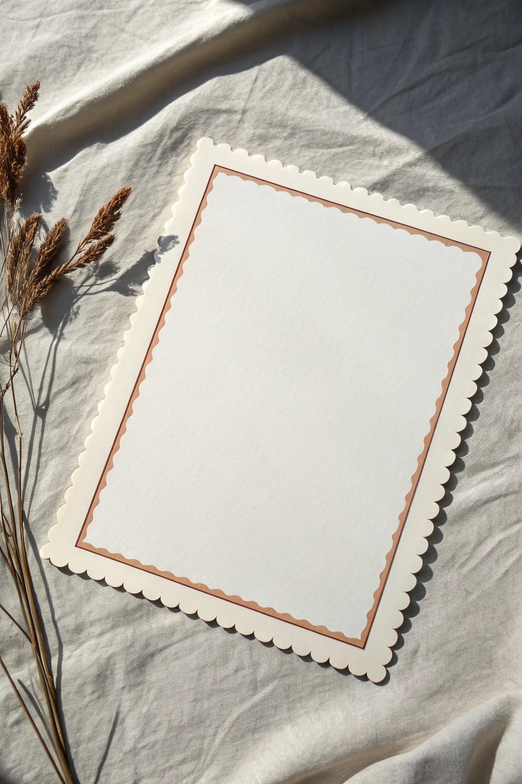 Classic scallop edge border in one accent color, minimal and sweet for an elegant poster frame.