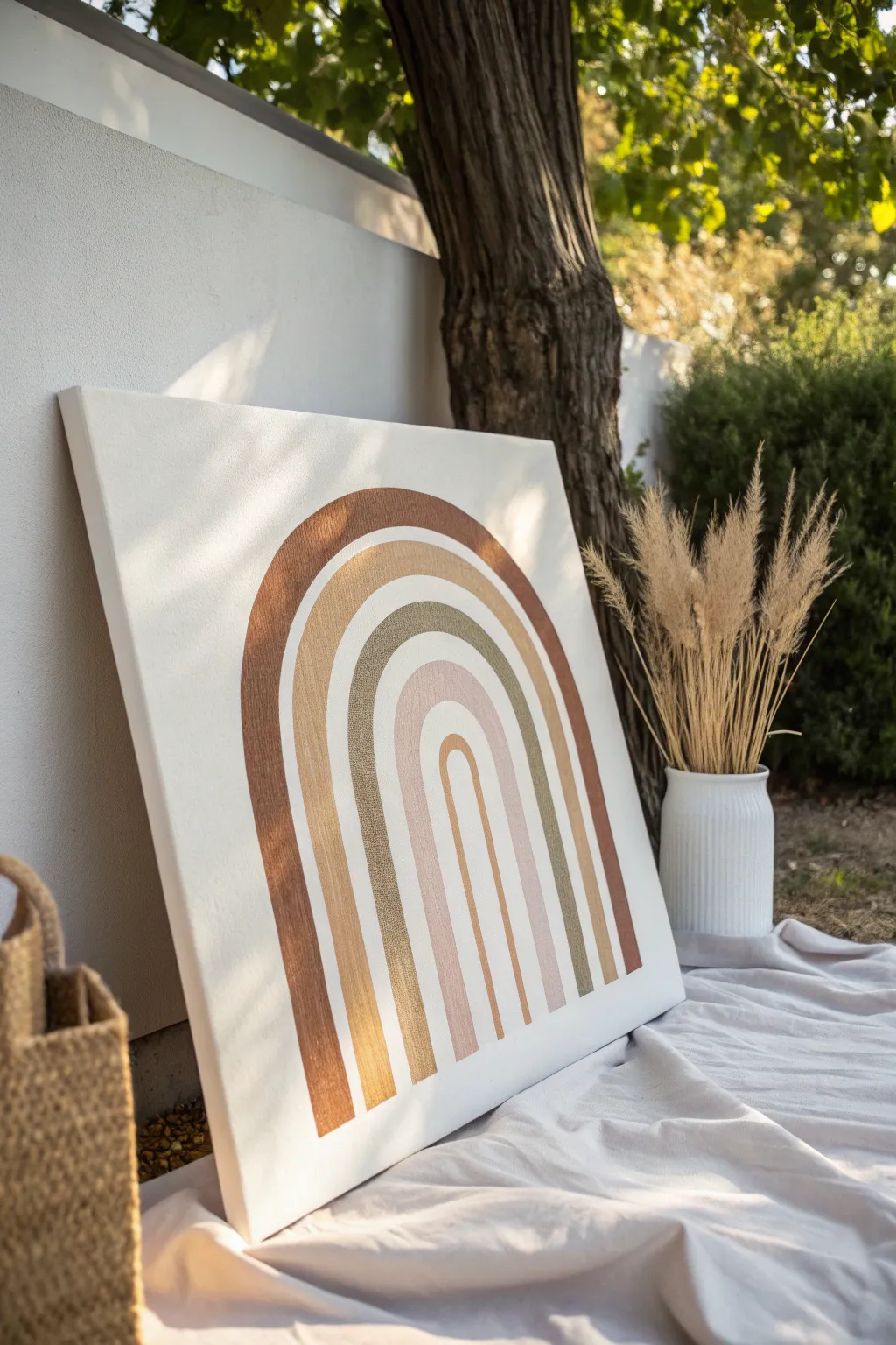 Minimal boho arches in warm browns and cream, a calm canvas idea for modern spaces