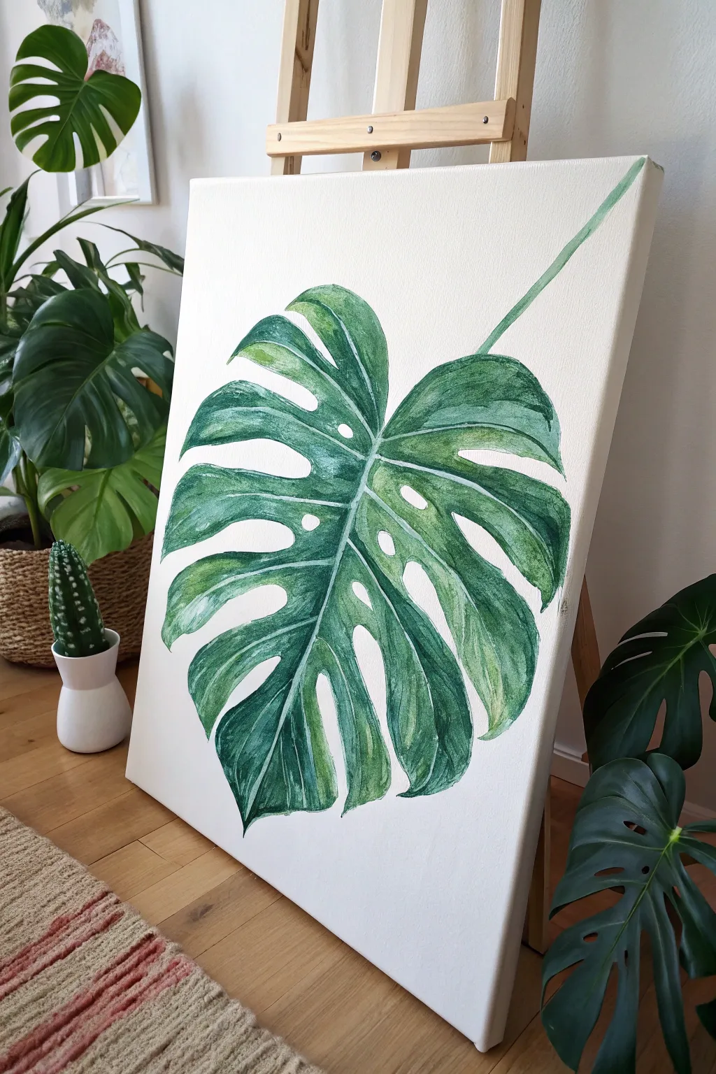 Refresh your walls with this elegant and simple DIY botanical canvas painting idea.