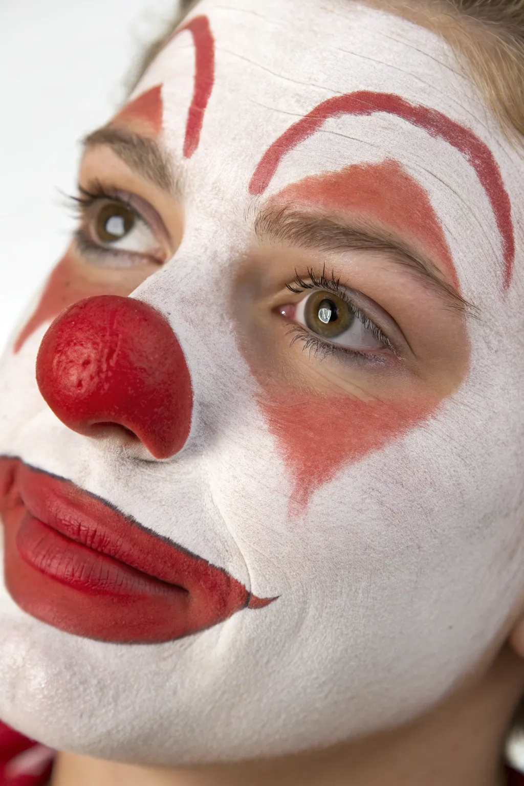 Create a stunning 3D illusion with this simple, artistic painted red nose technique.