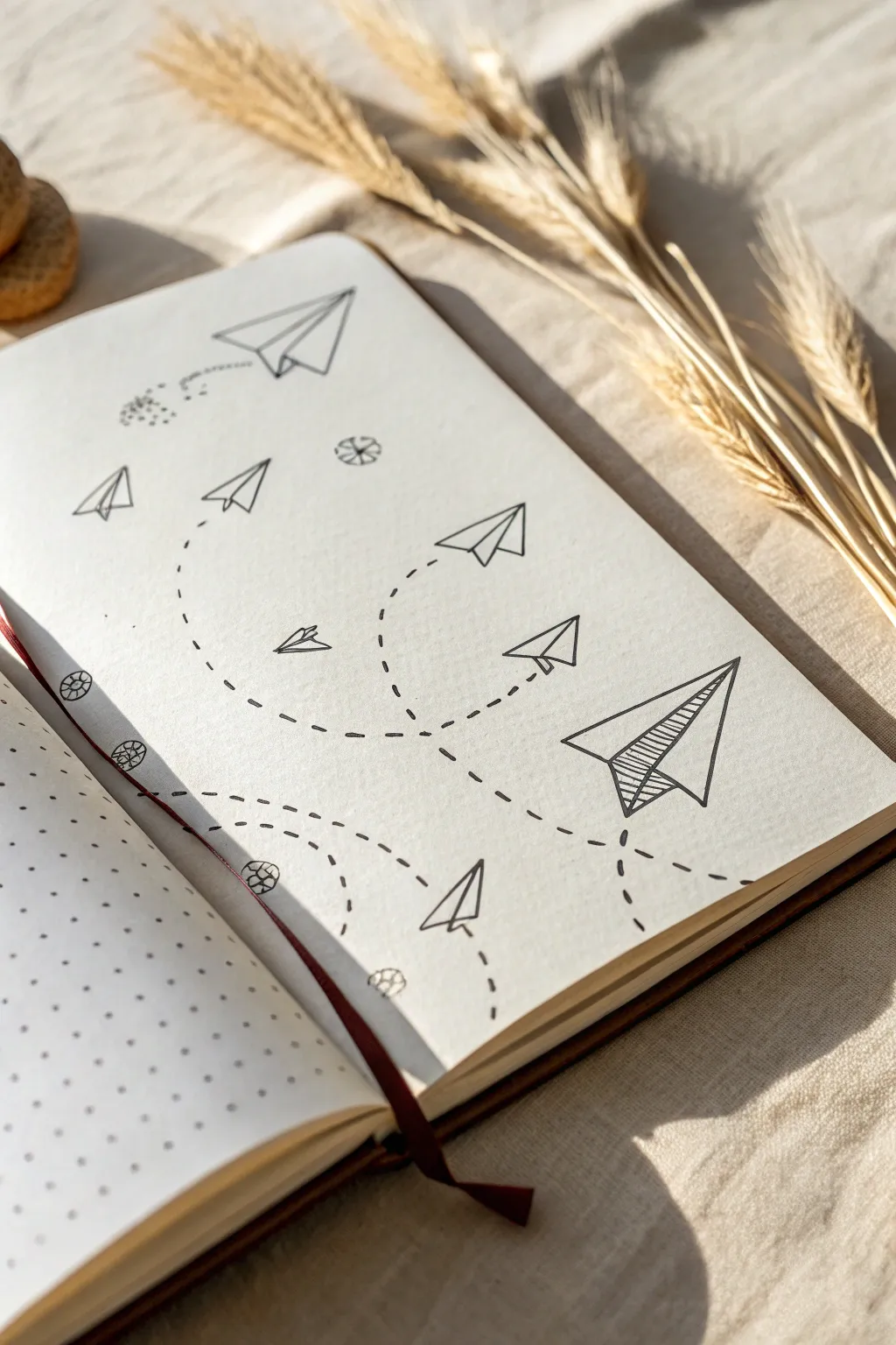Minimal paper airplane sketches with varied motion trails for playful cool drawing inspiration