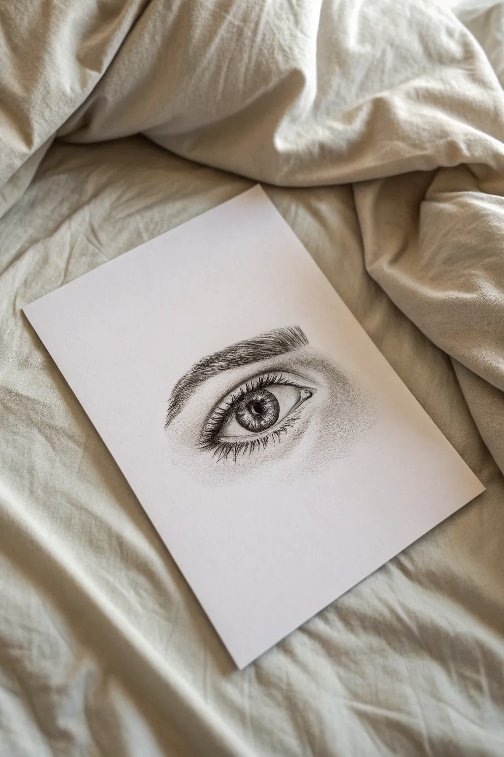 Dreamy third eye close-up: smooth shading, dark lashes, and tiny star reflections.