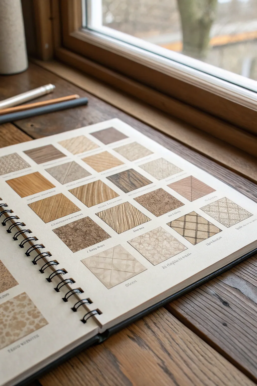 A minimalist texture library spread to spark new drawing ideas, one square at a time.