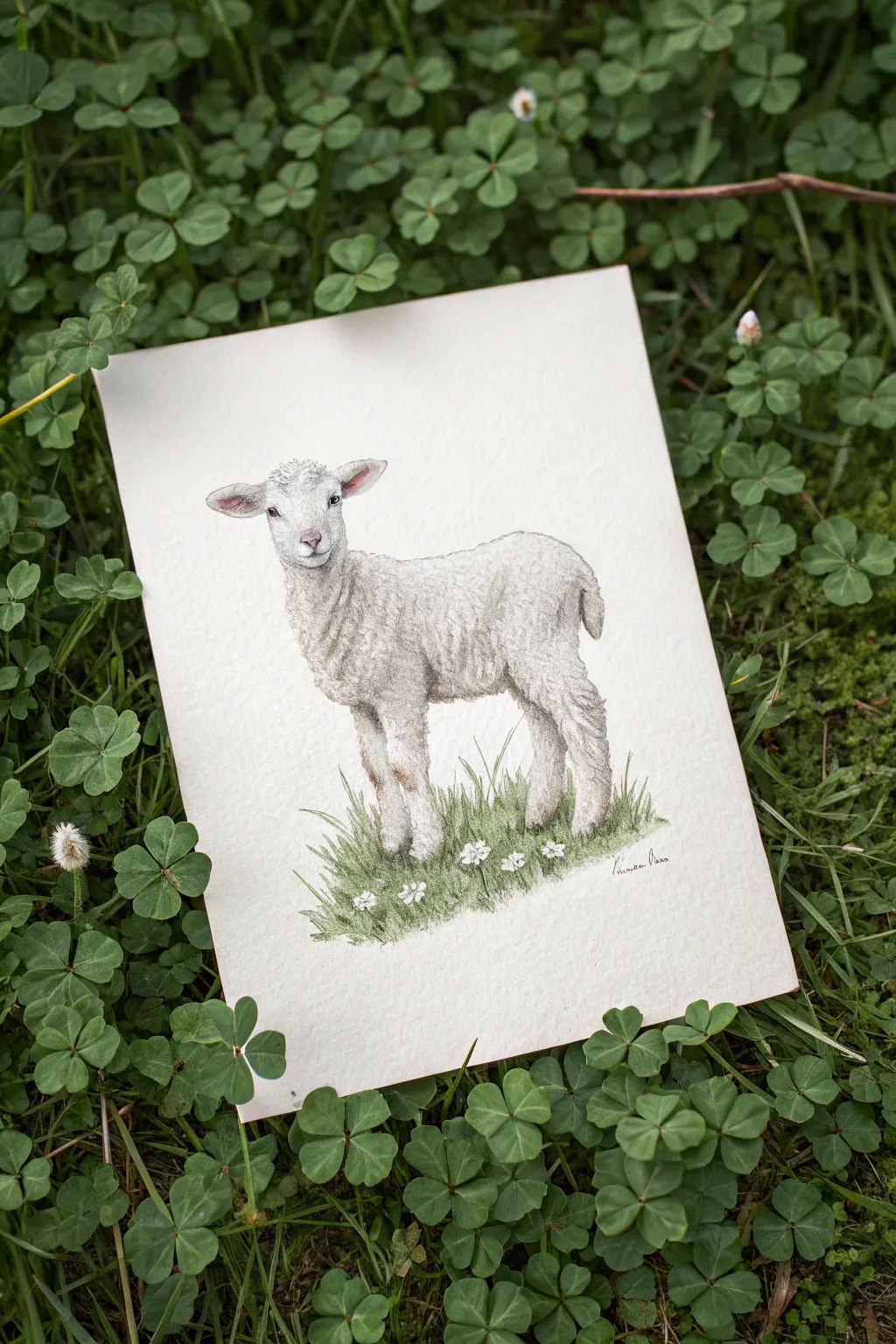 Capture the softness of spring with this gentle lamb drawing, a perfect minimal Easter art project.