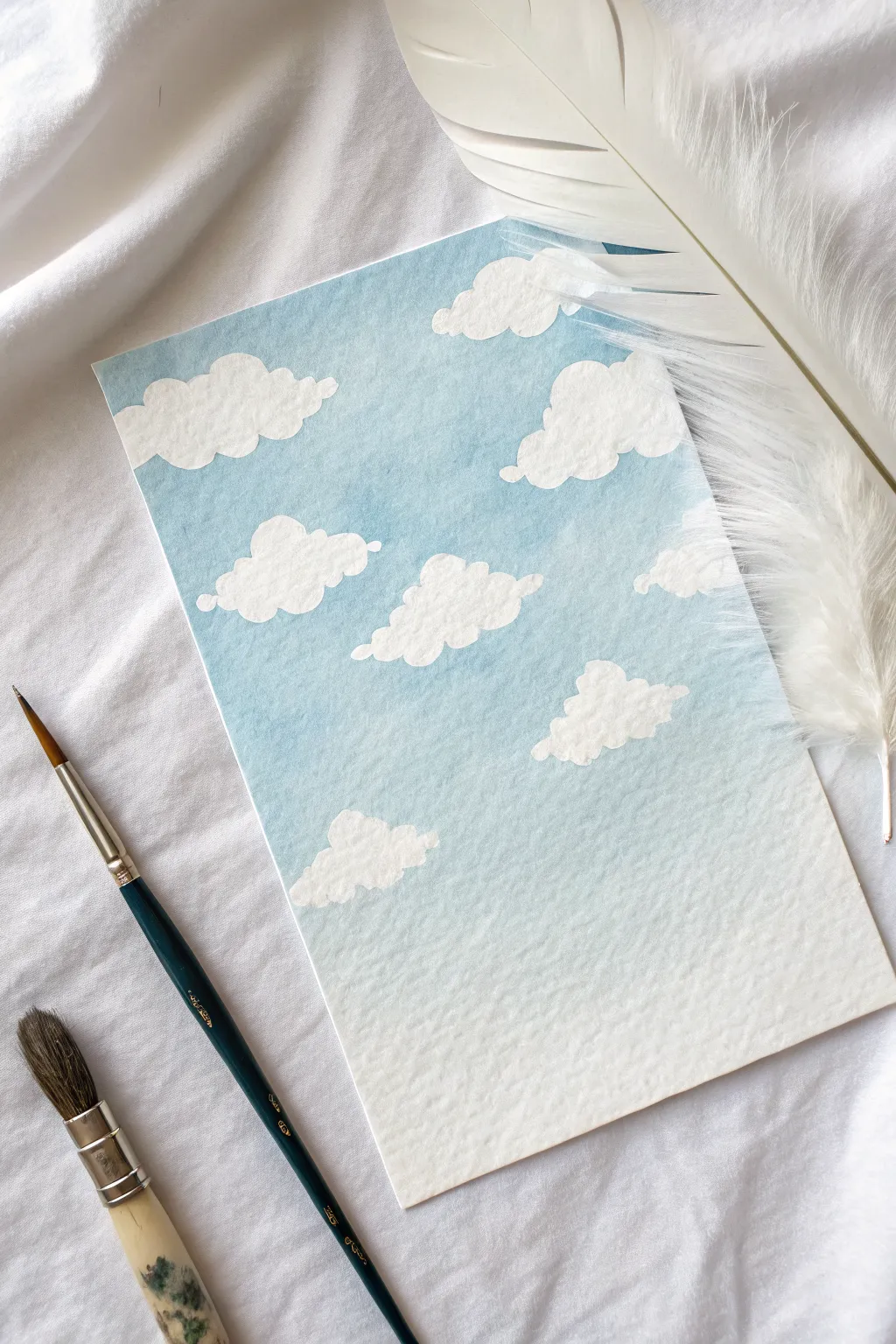 Soft watercolor cloud sky background you can paint in minutes, airy, minimal, and calming.