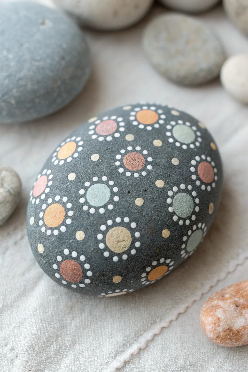 Polka dot surprise rock: an easy, colorful dot pattern kids can paint in minutes.