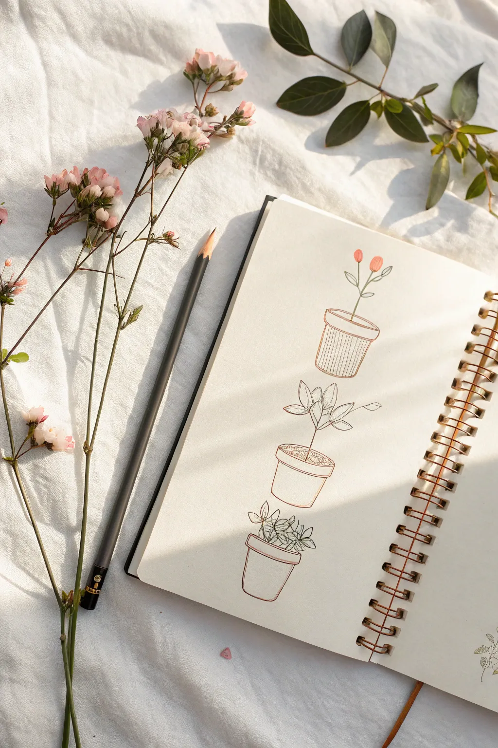 Practice pot rim and soil ellipses with 3 clean variations for confident flower pot drawings