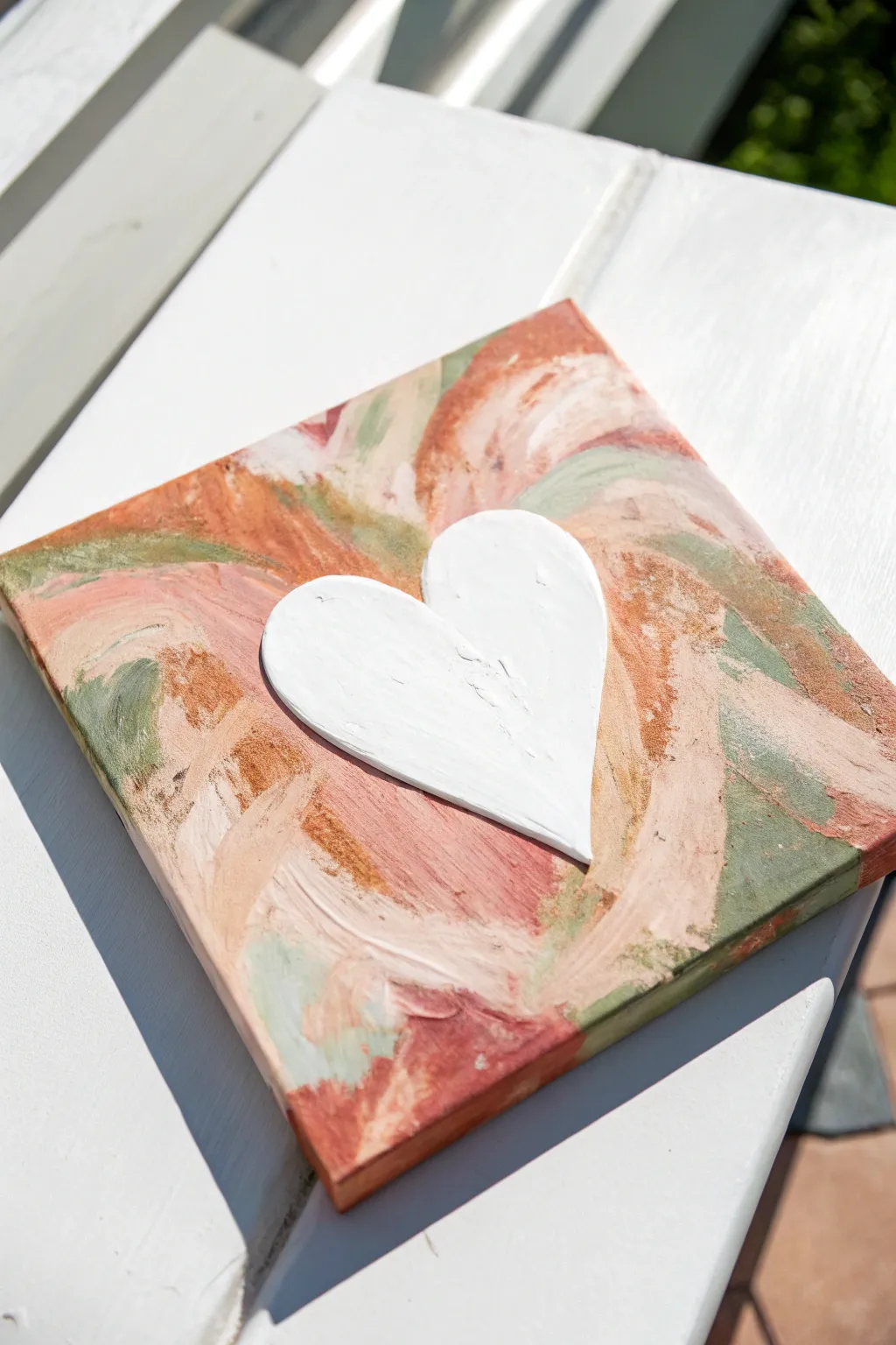 Reveal a crisp white heart amidst colorful strokes. Simple, modern, and beautiful.