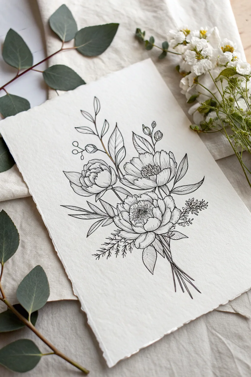 Lush overlapping petals with bold line weight and soft shading for an intermediate botanical study