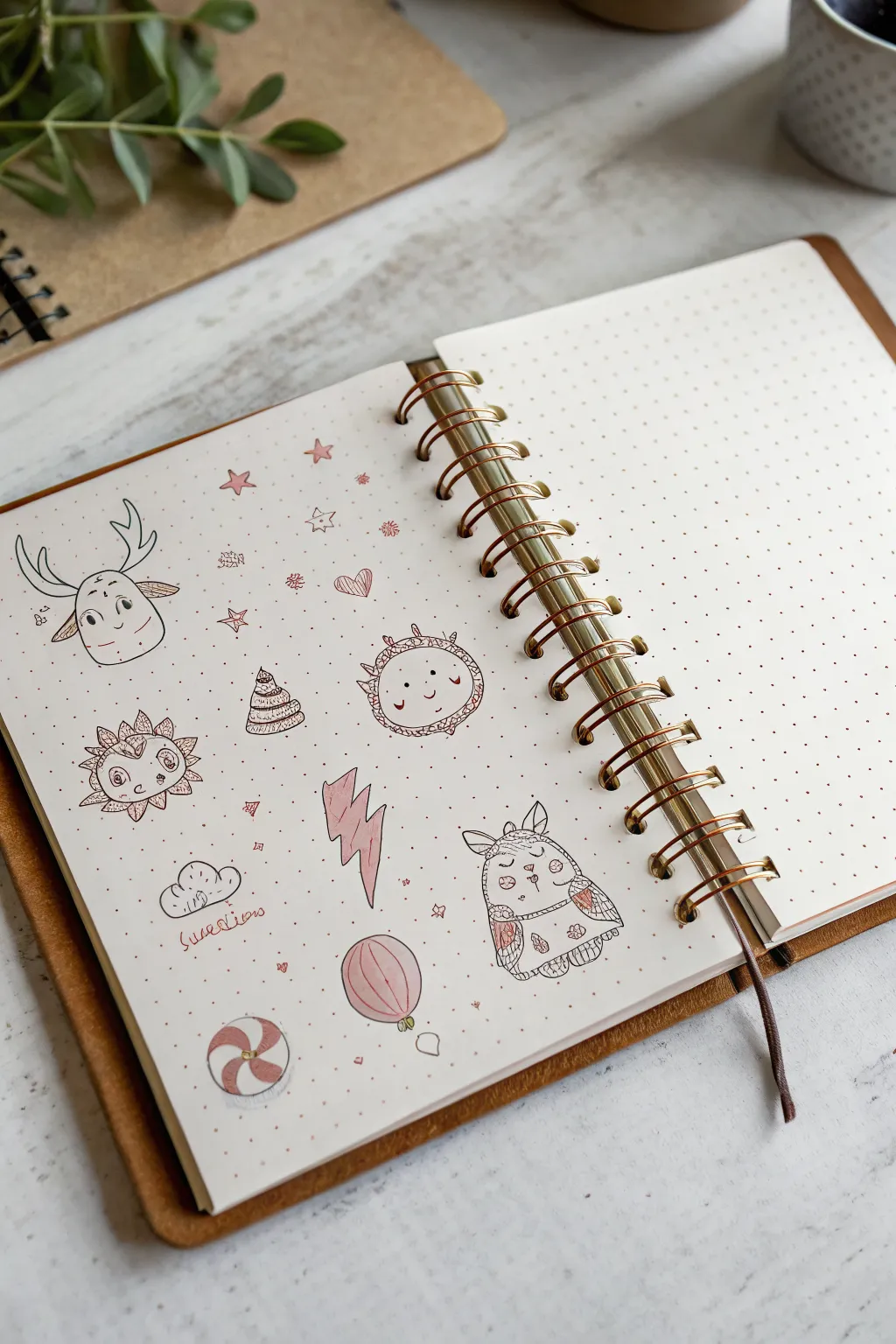 Quick sketchbook studies of monster horns, antennae, and mismatched ears for character design