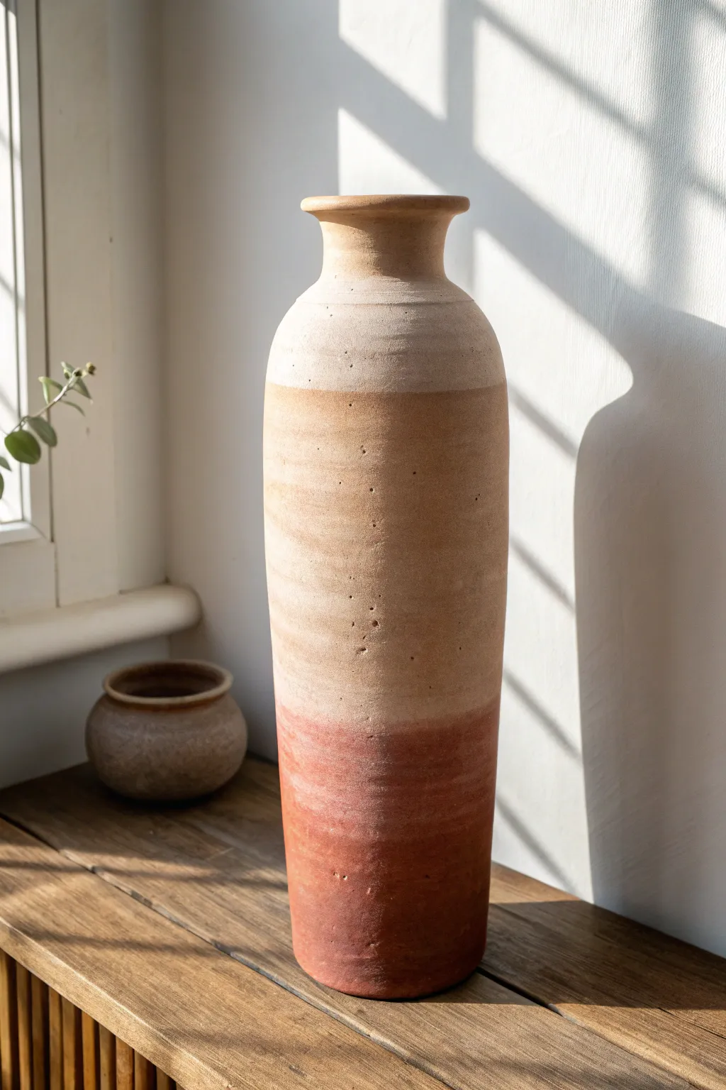 Soft ombre mud vase inspiration with airy gradients, simple Scandinavian boho styling