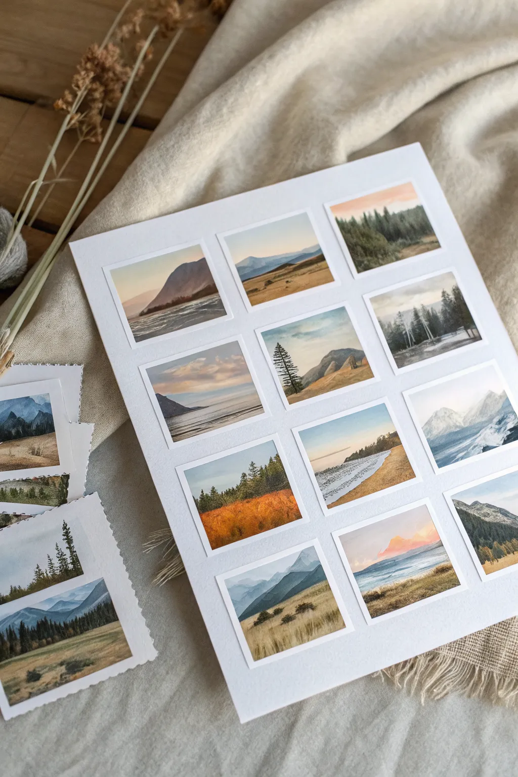 A mini gallery wall on one page: 30 tiny landscapes for a calming 30-day painting challenge