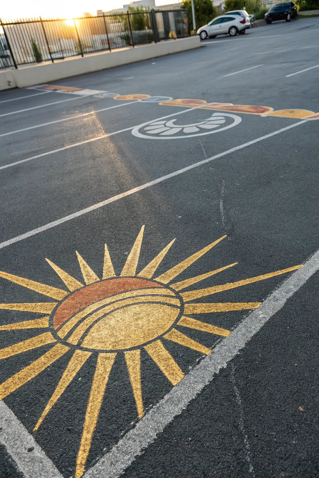 Shine bright this senior year with a radiant, boho-inspired sunburst parking spot design.