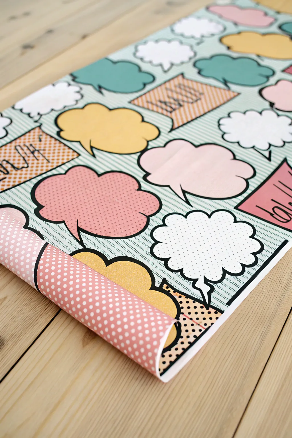 Blank comic speech bubbles on vibrant halftone dots, a chic pop art background to paint