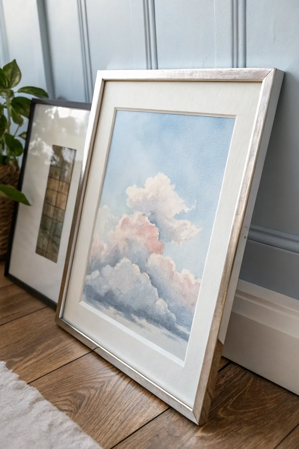 Paint a calm blue sky and one soft cloud with a gentle silver lining for instant optimism.