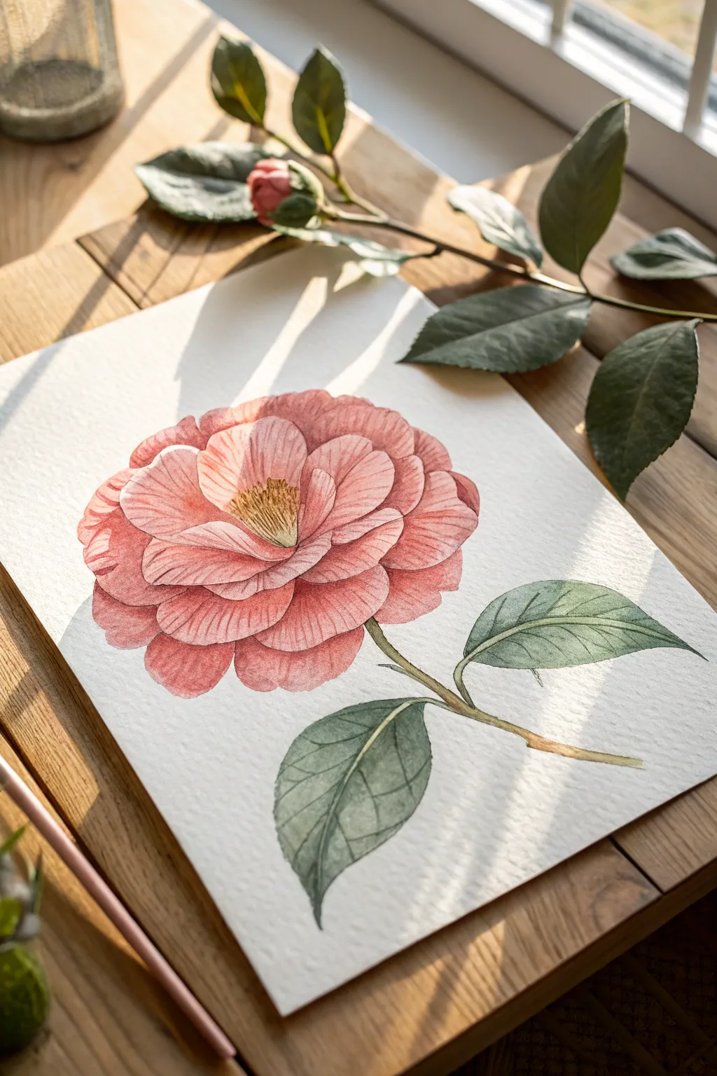 Flor de Maga close-up in soft watercolor, minimalist Puerto Rico botanical drawing inspiration.