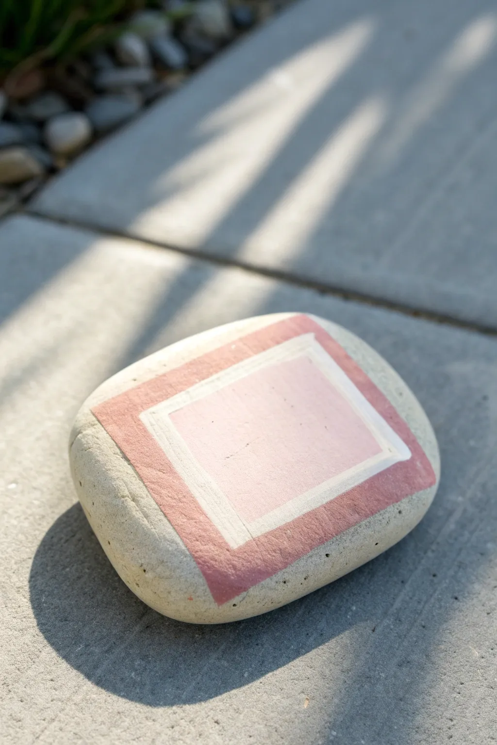 Pastel sticky note style square rock, clean Scandinavian minimal look with a soft boho touch