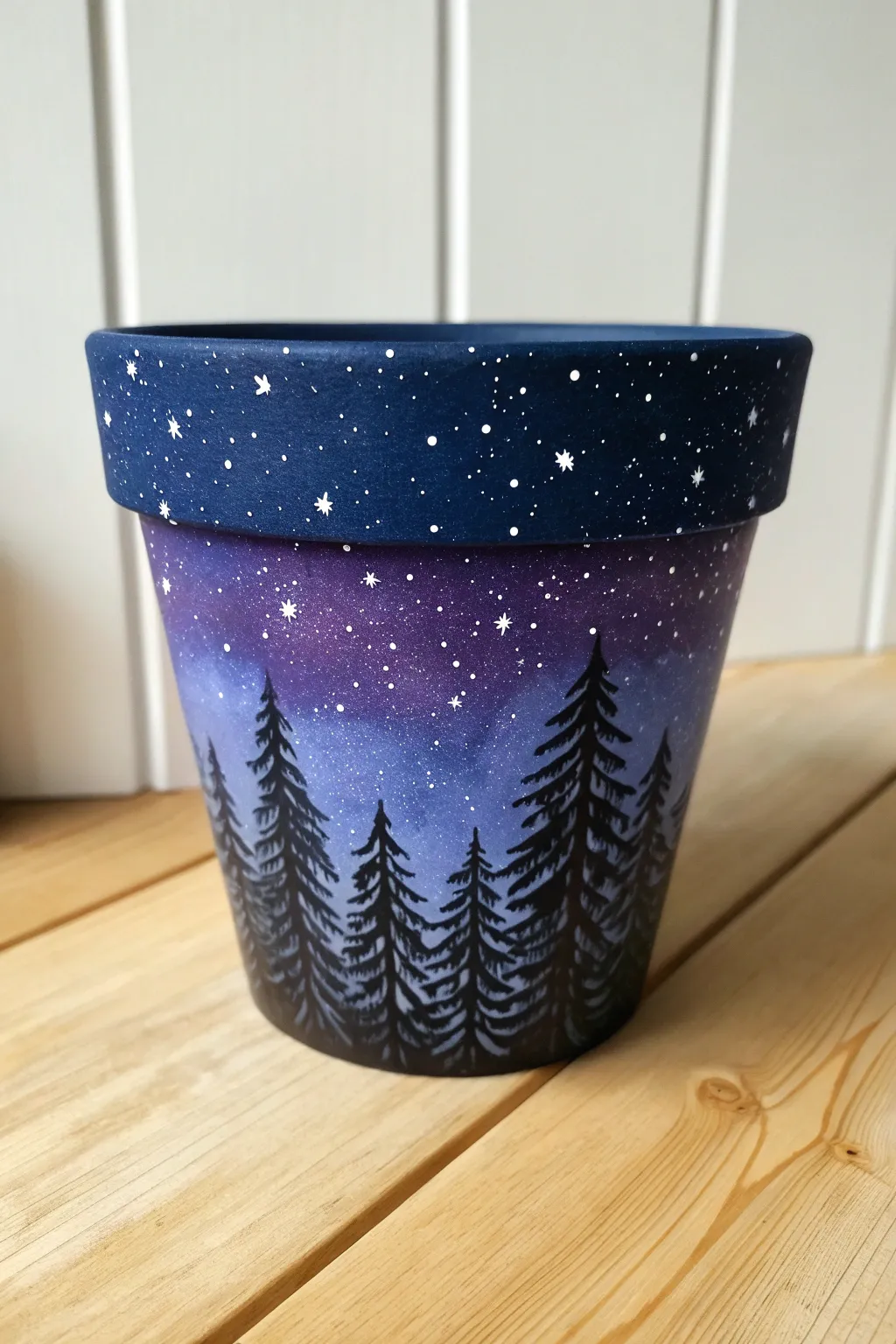 Transform your plants into a celestial wonder with this dreamy midnight galaxy pot design.