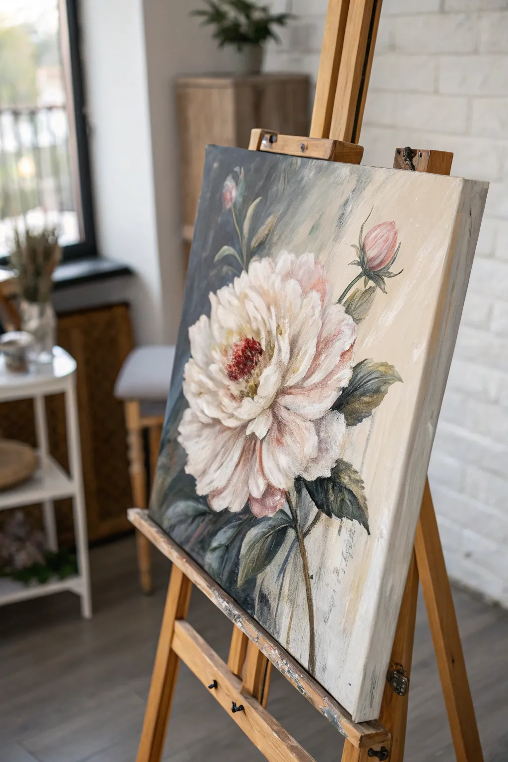 Wet-on-wet alla prima florals with bold acrylic strokes, rich contrast, and softly mingled edges