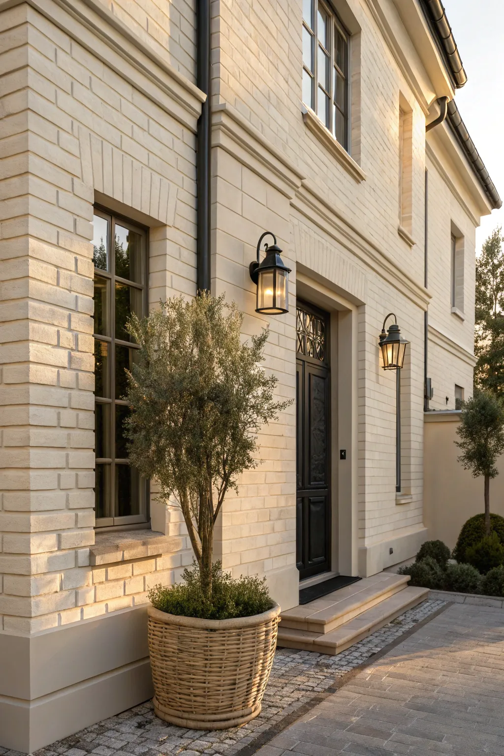 Transform your curb appeal with this cozy, sophisticated warm greige brick inspiration.