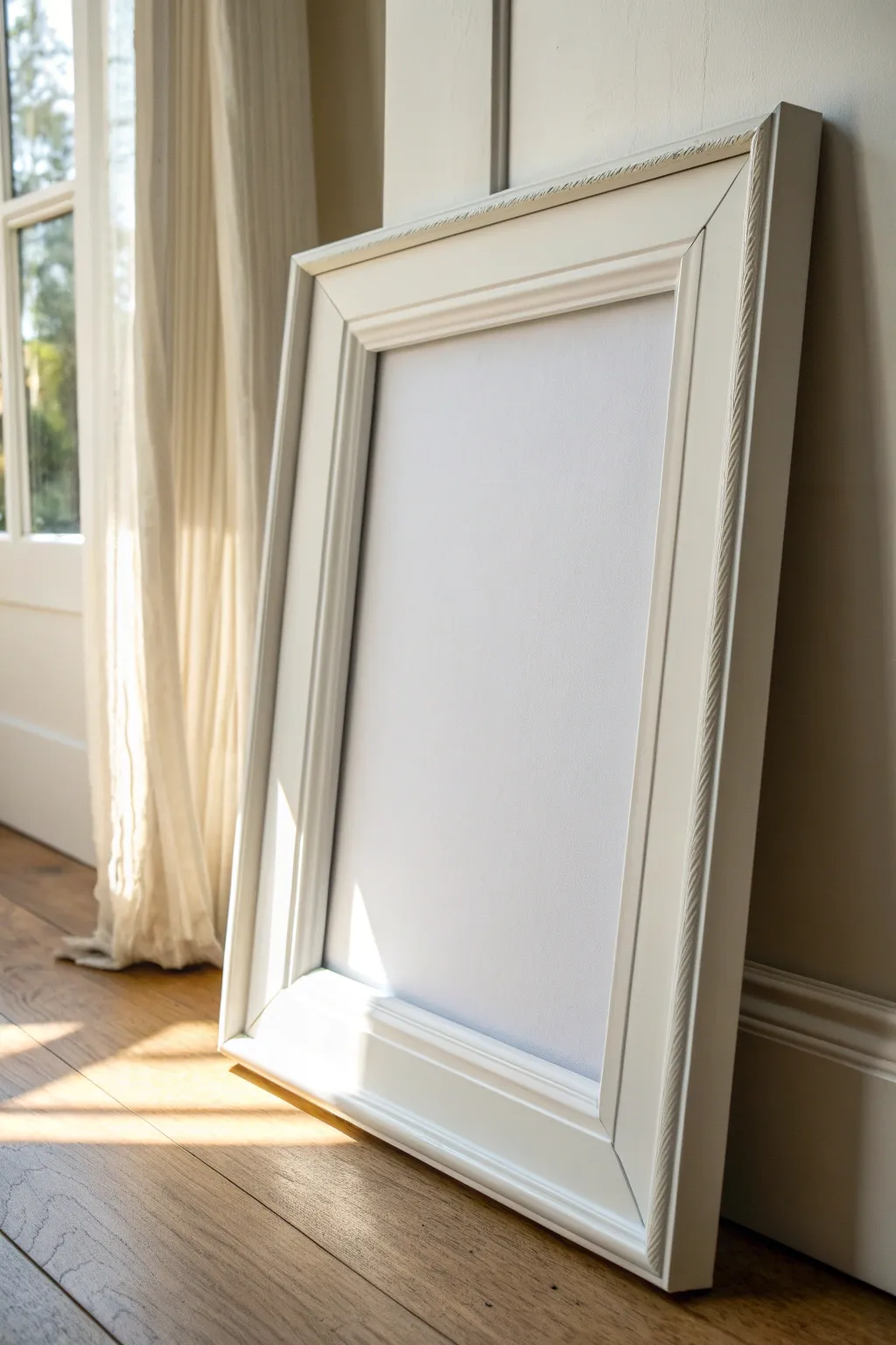 Bright white framing gives your canvas a fresh, airy gallery look with crisp light and soft shadows.