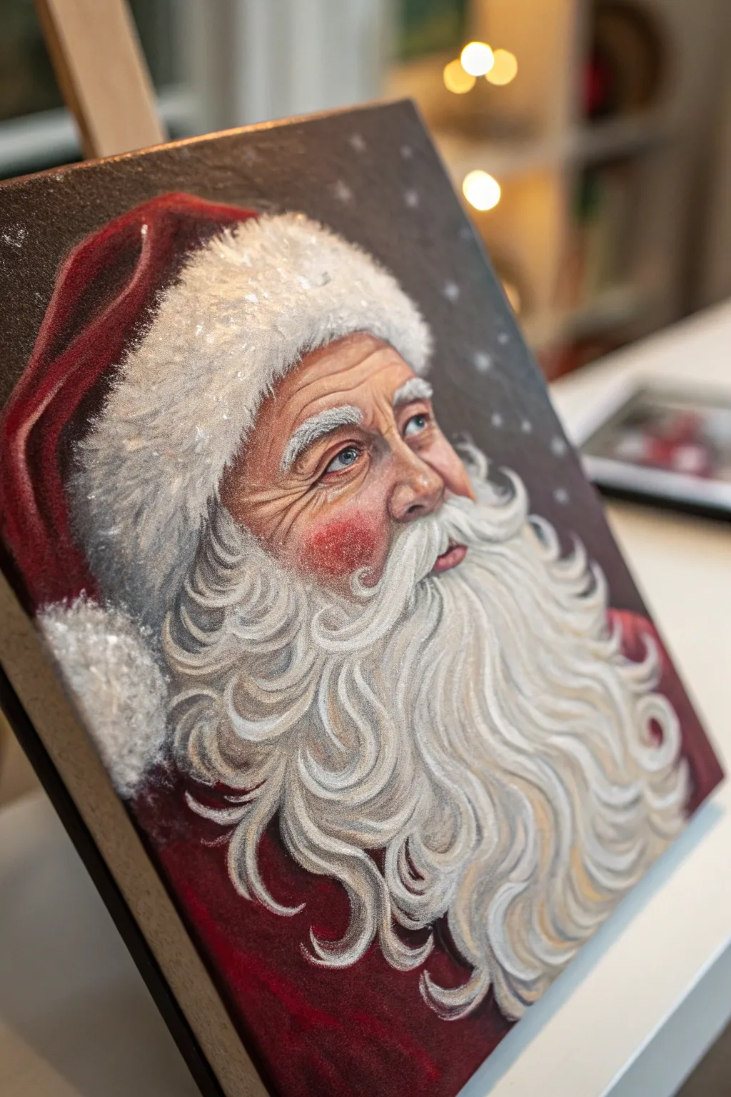 Capture the magic of the season with this cozy, minimalist Santa painting idea.