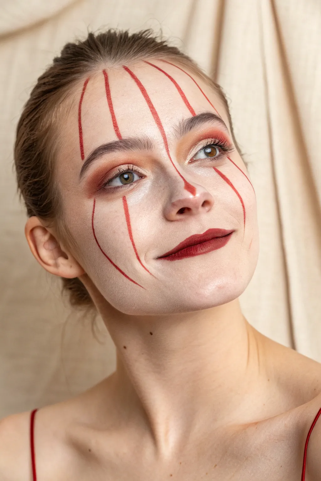 Channel modern minimalism with these elegant, effortless vertical red lines.