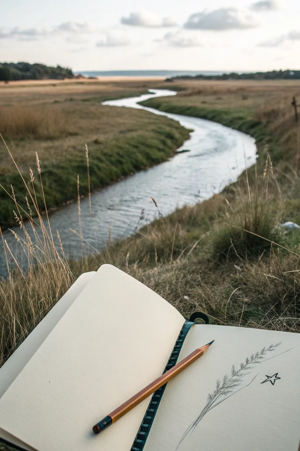 A calm S-curve stream composition showing how the eye naturally flows to a focal point