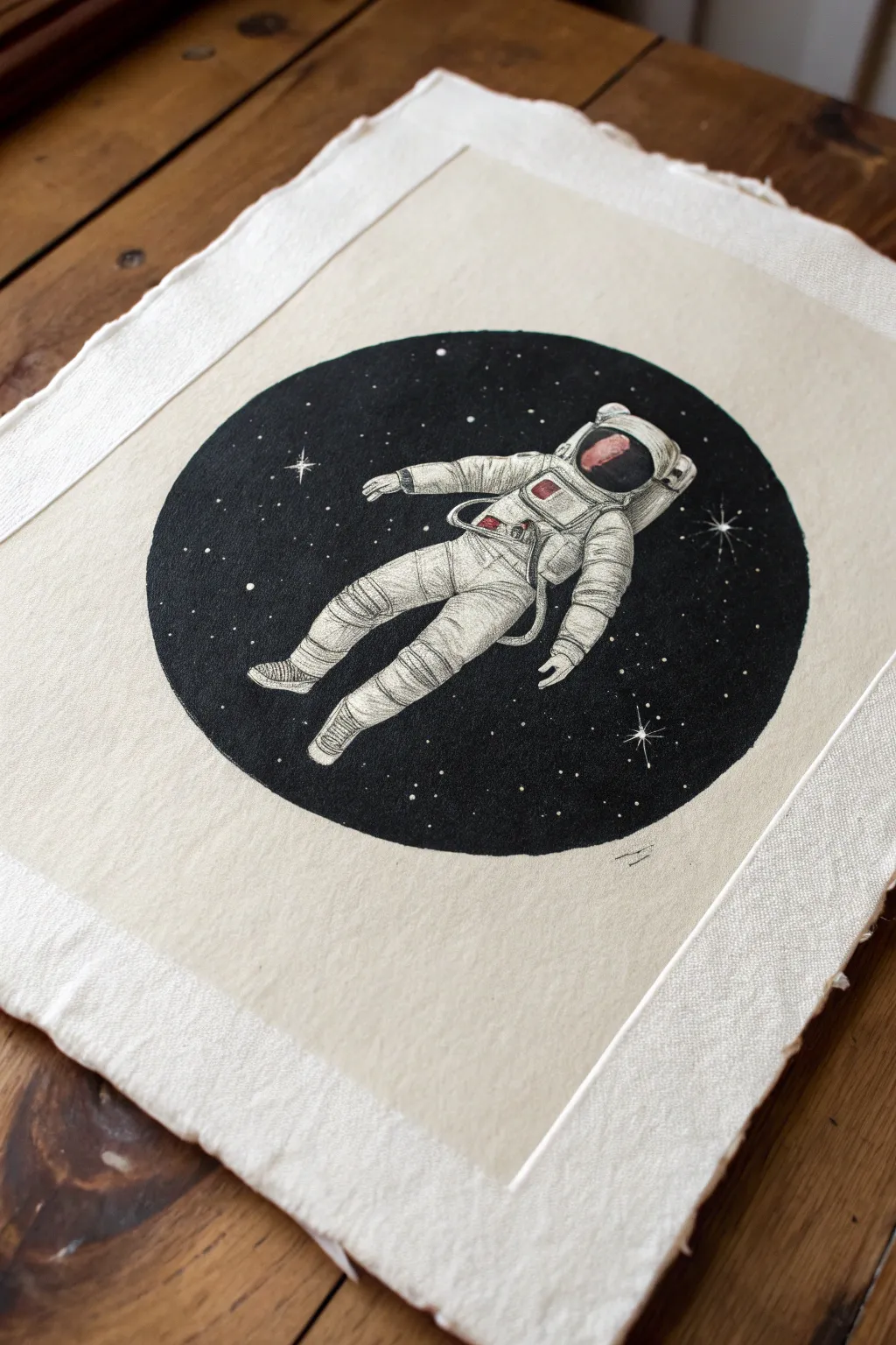 Explore the galaxy with this minimalist astronaut drawing idea. A stellar art project!