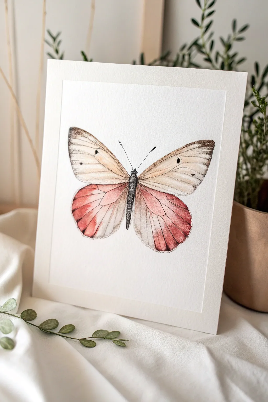 Draw a butterfly whose wing transforms into drifting petals for an airy metamorphosis sketch.