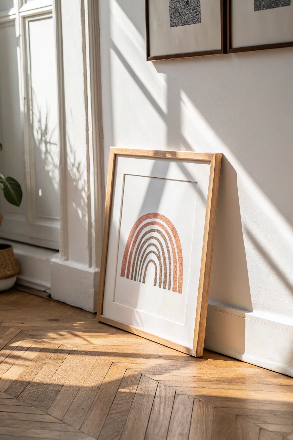 DIY one-line abstract curves in charcoal on handmade paper, Scandinavian minimalism with boho warmth