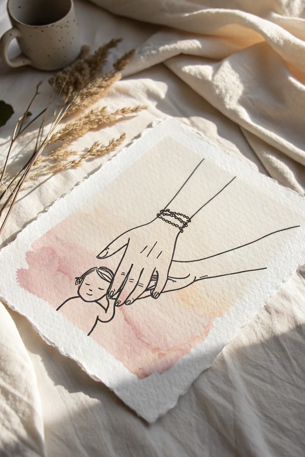 Capture your family bond with this simple, heartwarming linked hands painting idea.