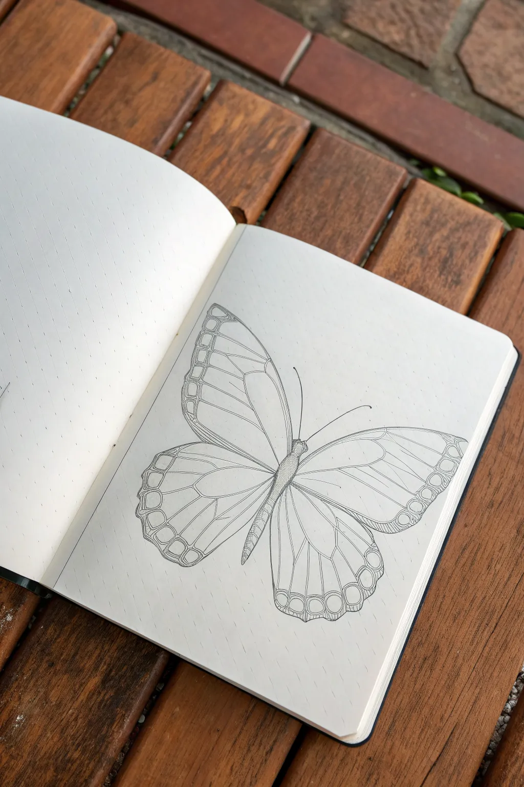 Butterfly wings made easy with a symmetry line and simple step by step sketch shapes