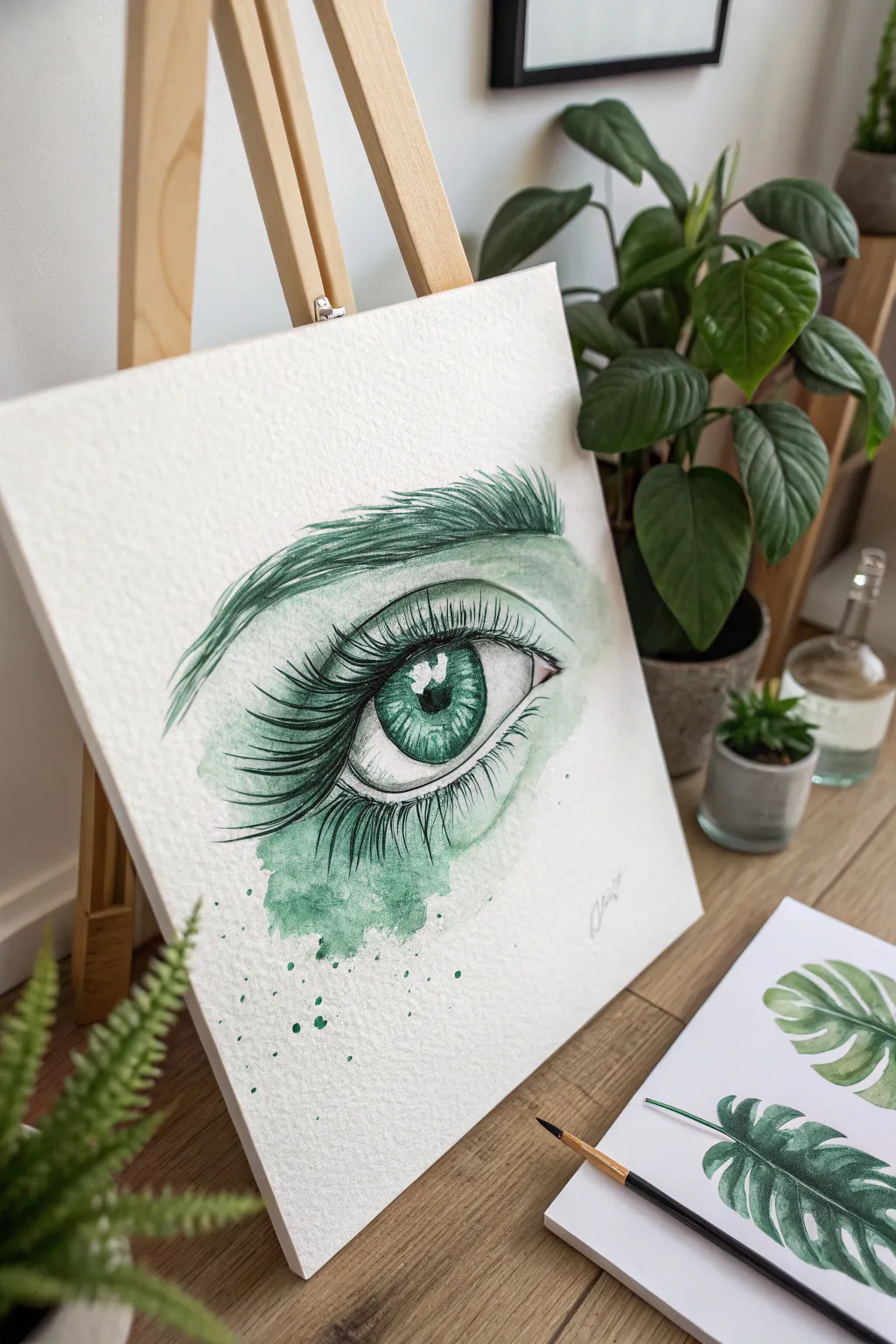 Create depth and drama using a single hue with this stunning emerald green monochromatic eye study.