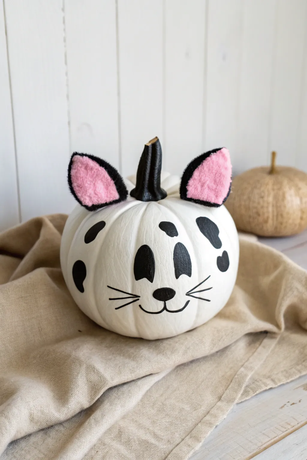 Add a touch of whimsy to your cow pumpkin design with these adorable, floppy felt ear attachments.