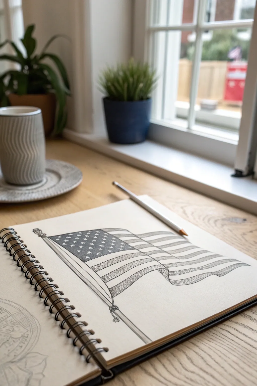 See how light, mid, and dark tones turn a waving flag sketch into instant depth.