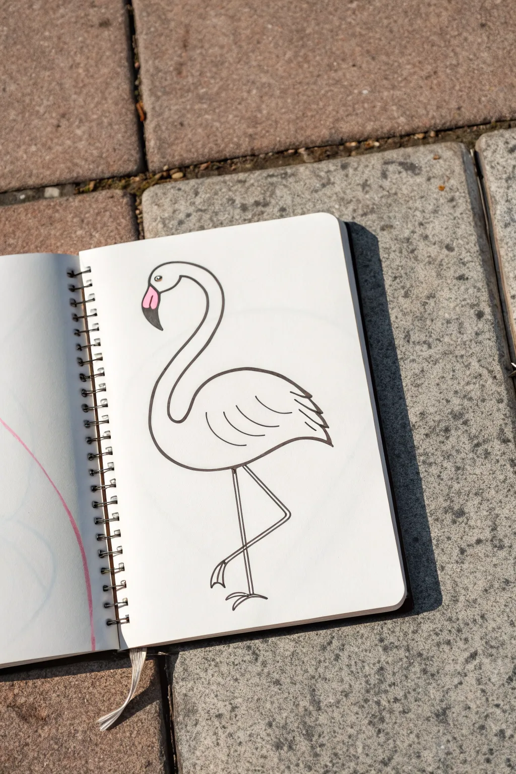 Learn a cute flamingo from circles and ovals, clean lines and soft pink blocks, beginner friendly.