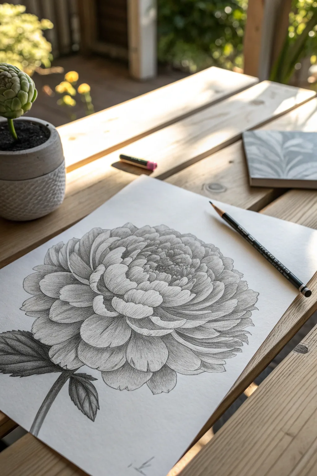 Master the art of soft shading and volume with this lush, fluffy peony drawing reference.
