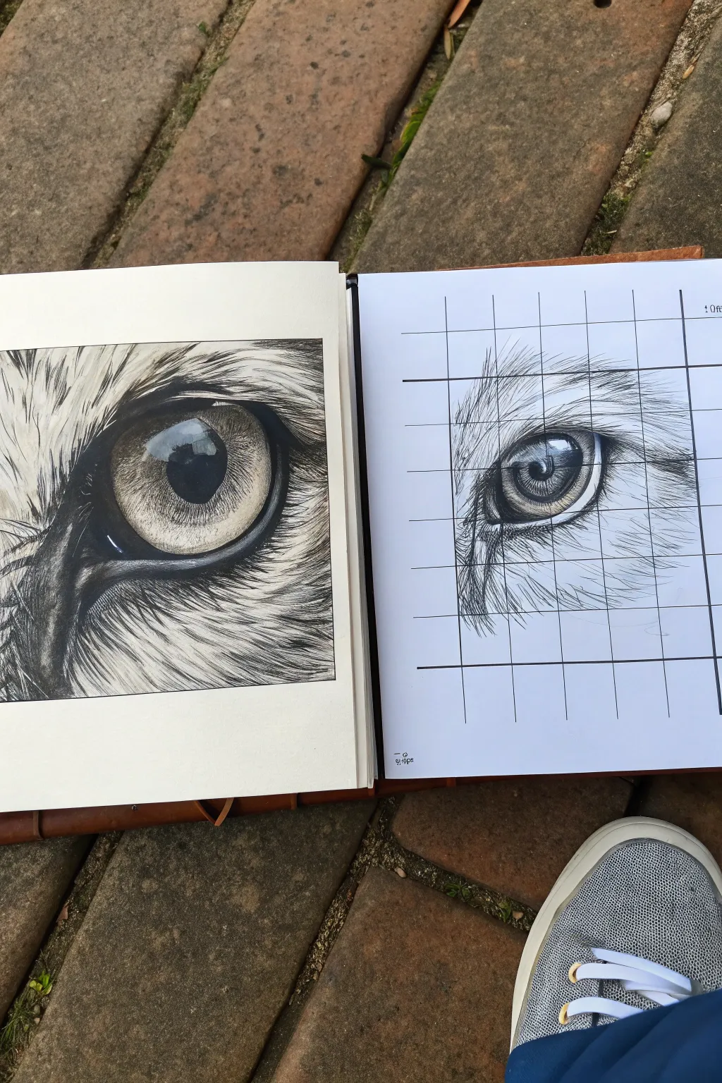 Ultra-precise animal eye grid study for nailing crisp highlights square by square.