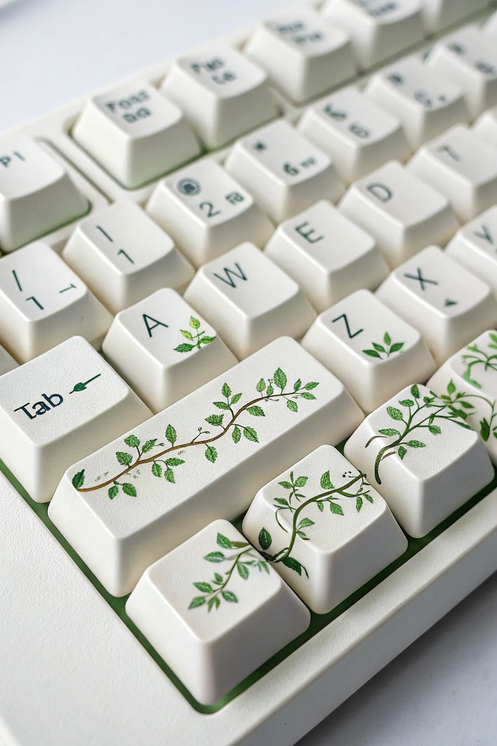 Refresh your workspace with these delicate hand-painted botanical vines. 🌿✨ A dreamy DIY keyboard update.