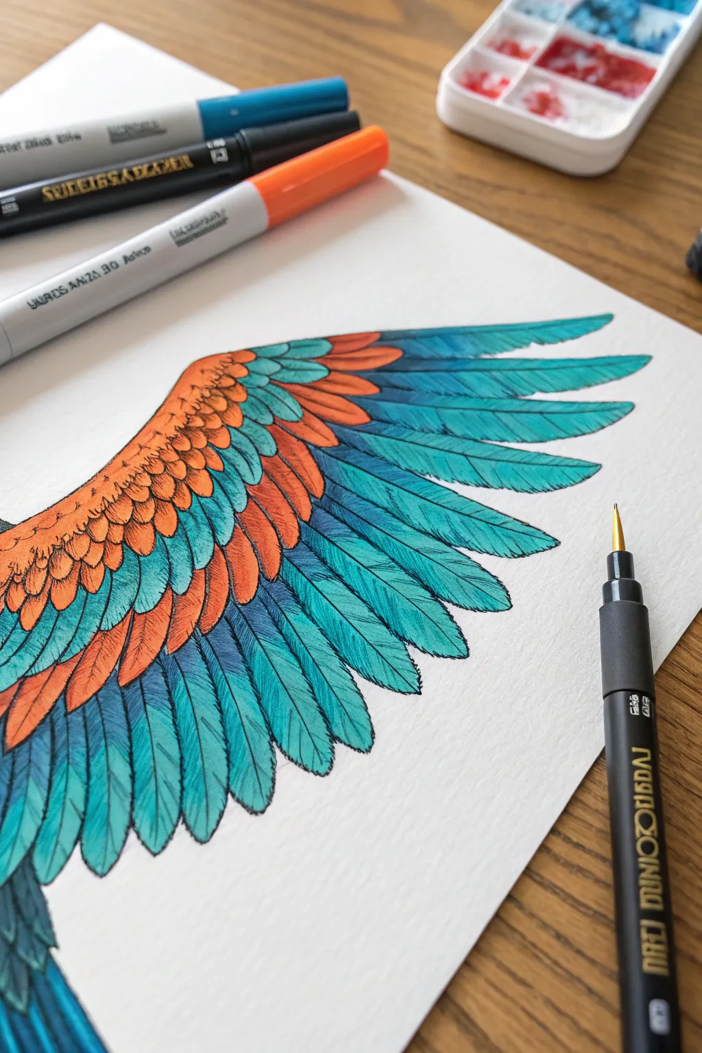 Capture the iridescent beauty of bird feathers with these marker blending tips.
