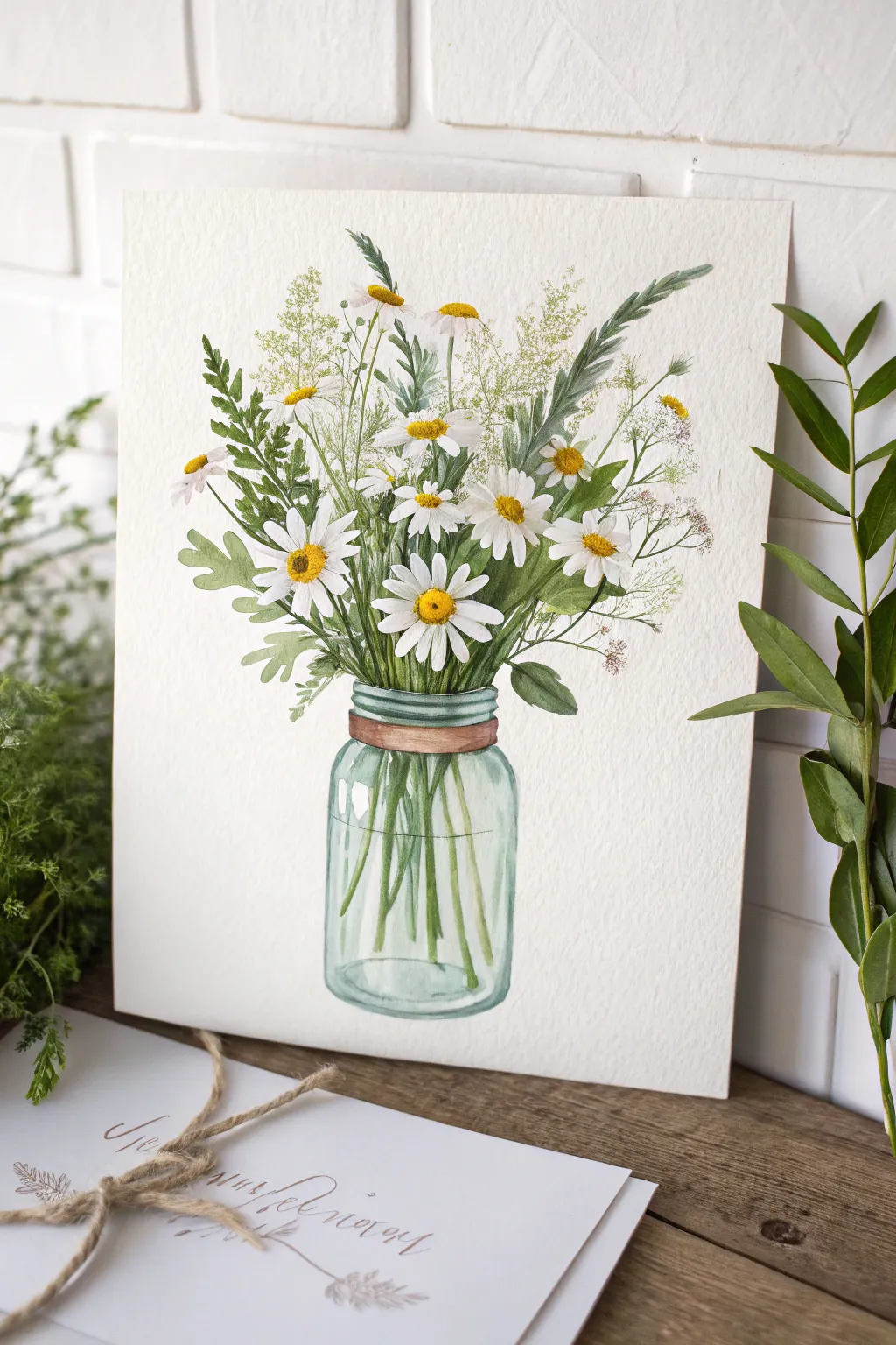 Paint a minimal mason jar bouquet in cheerful spring hues, a sweet Mothers Day art idea.