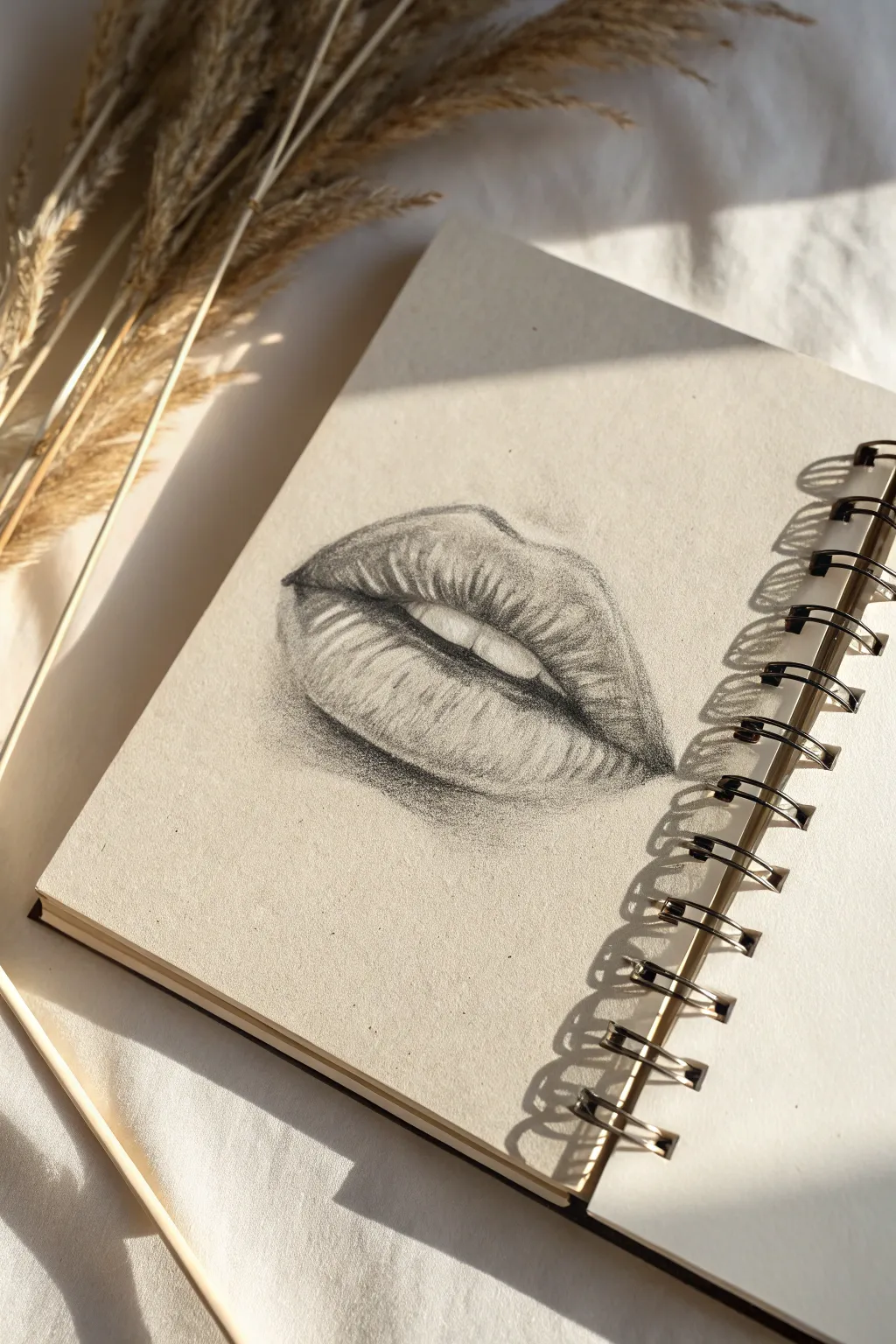 Lip study: compare smooth shading vs subtle texture lines for natural, soft edges.