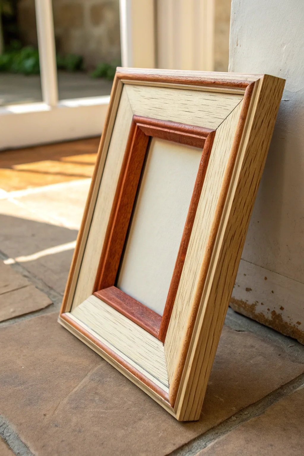 Try a two-tone frame: calm outer color with a bold painted inner lip for depth and contrast.