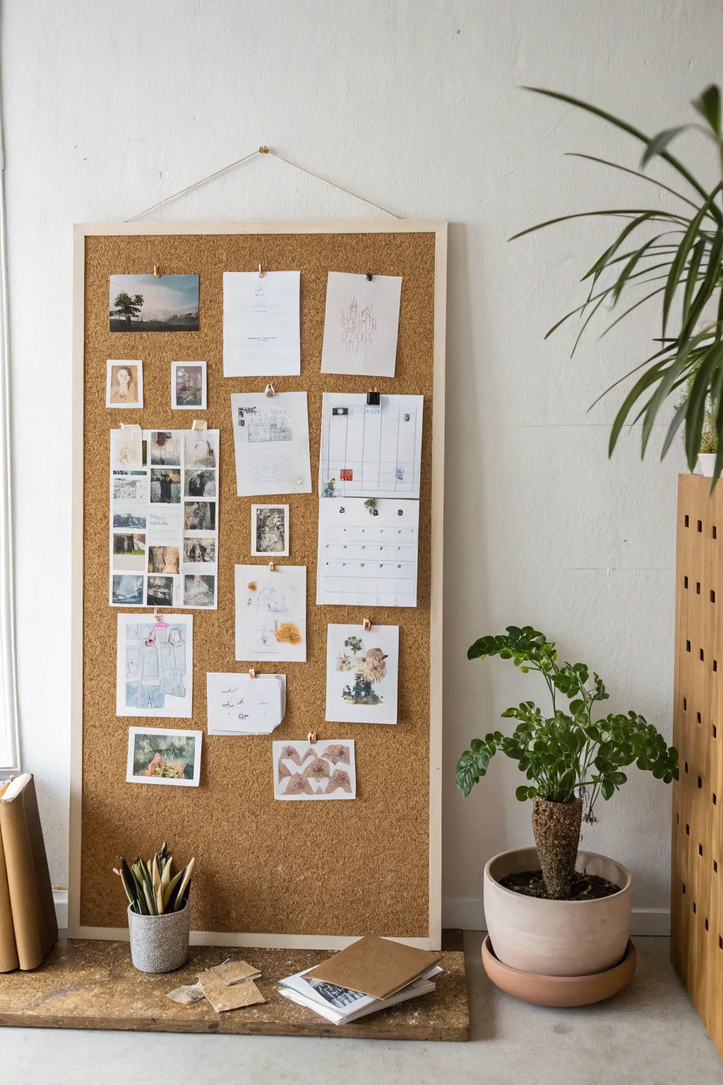 Build an energizing vertical inspiration wall with sketches, swatches, and mini studies