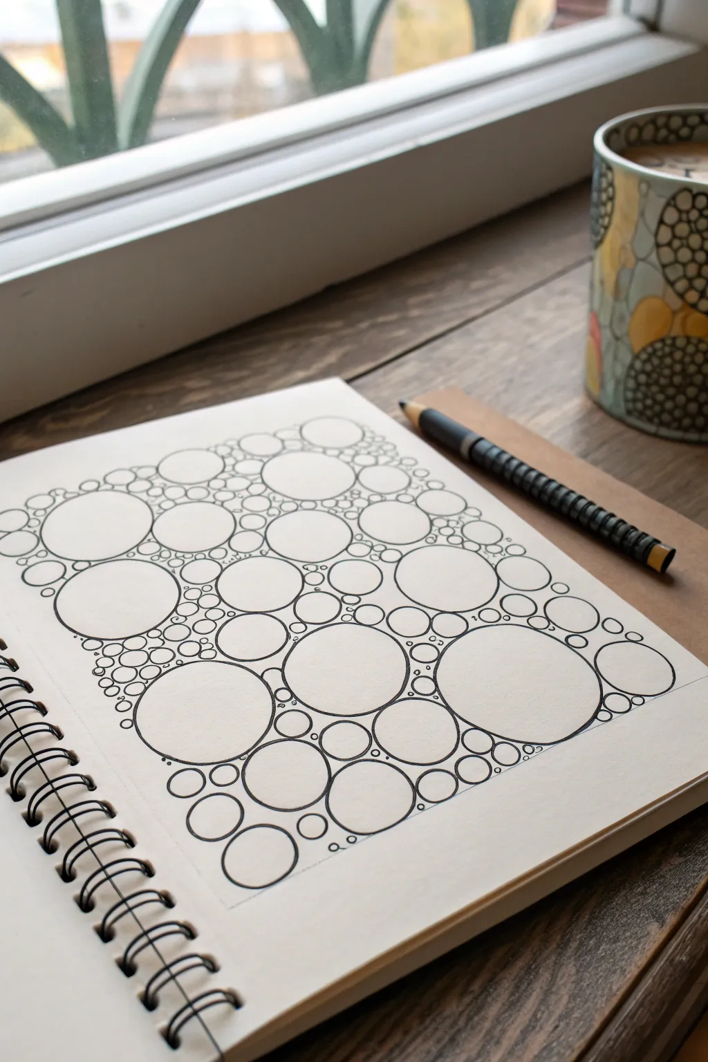 Ink bubble clusters with tiny highlights, a minimalist pattern idea that feels glossy and airy.