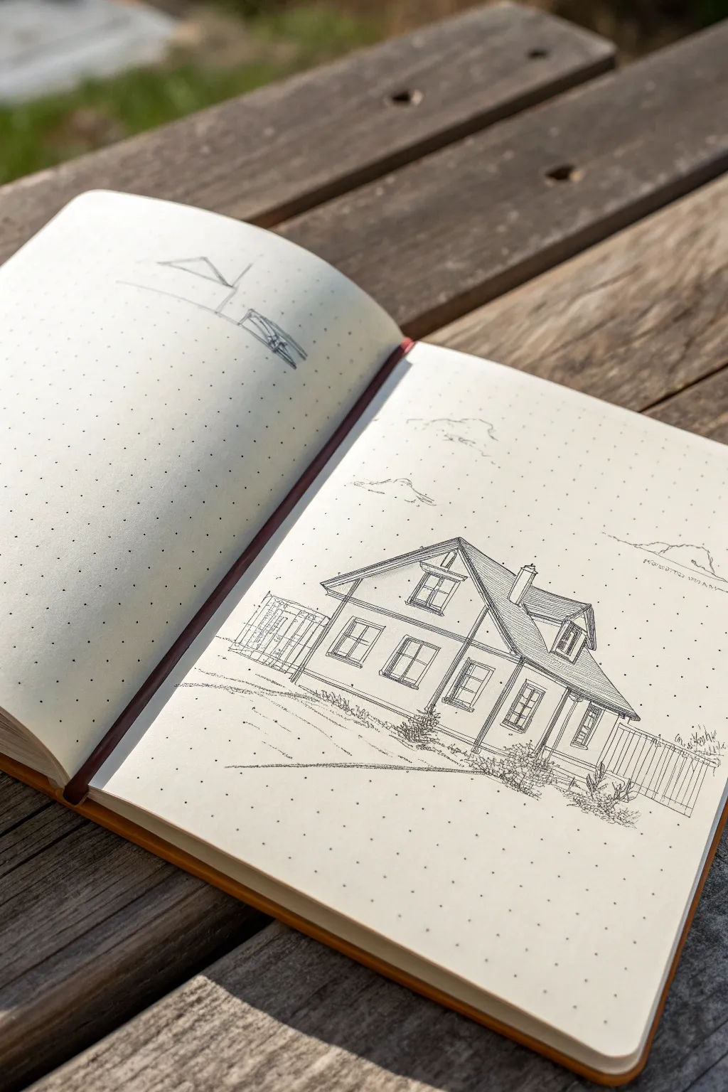 Learn two point perspective with a clean house block sketch, minimal and boho inspired.