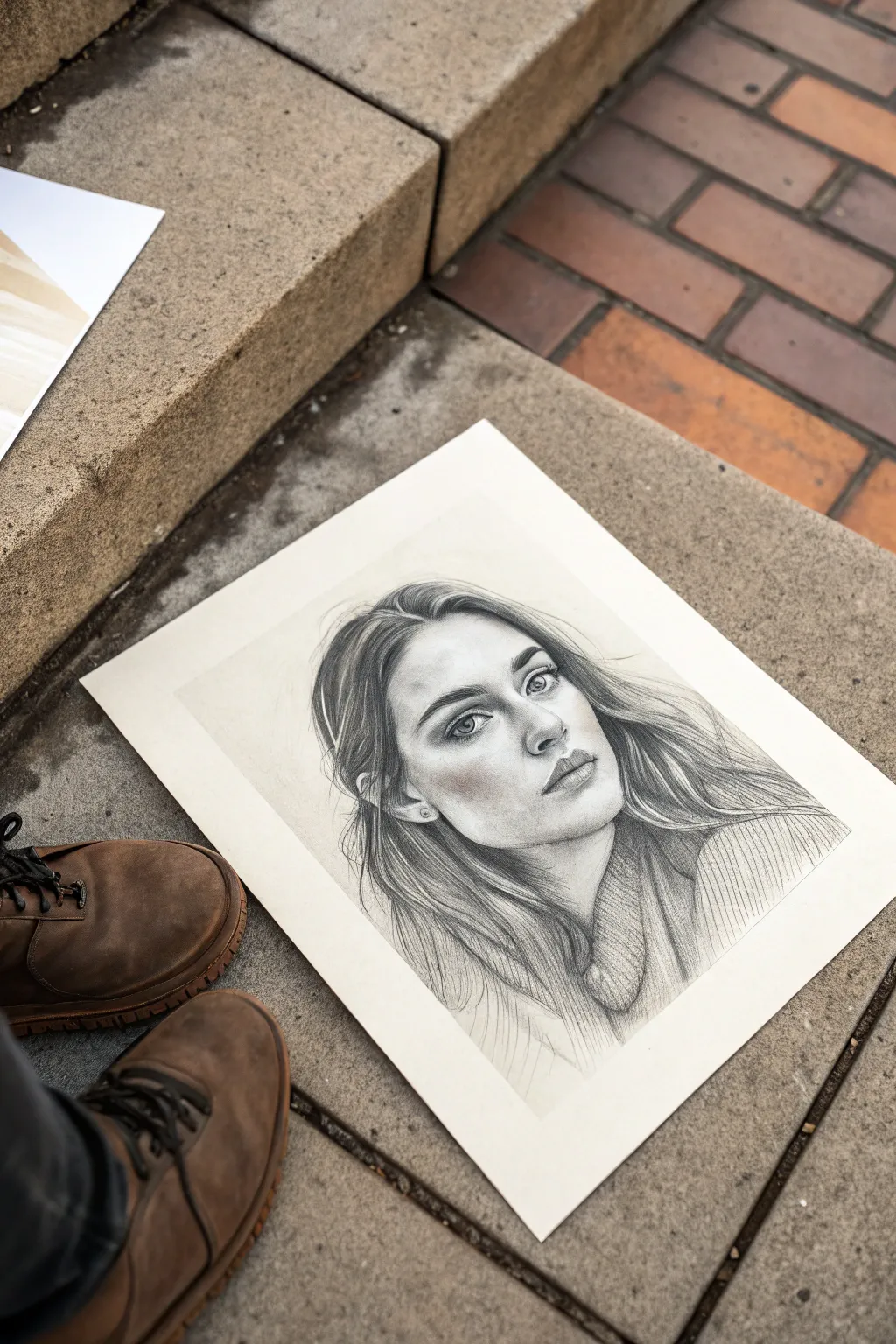 Let the paper grain shine with a clean portrait and whisper-soft tonal background